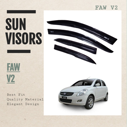 Picture of FAW V2 Window Sun Visors Air Press Set of 4 Pcs. | Dark Smoke