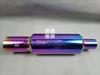 Picture of EX-Big Size Drum Muffler Piping,  Car Modification Multi Color Small Exhaust Muffler with Blue Tip