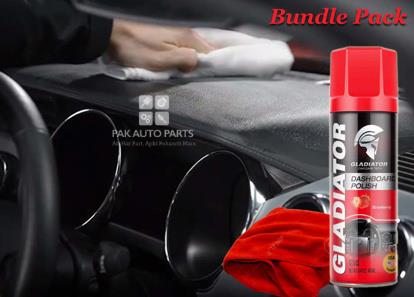 Picture of Gladiator Dashboard Polish (Strawberry) 450ml With Microfiber Cloth - Bundle Pack