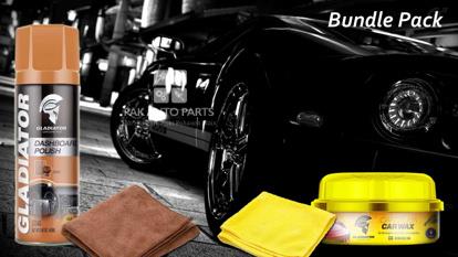 Picture of Gladiator Dashboard Polish (Oud) And Carnauba Car Wax With 2 Microfiber Cloths - Bundle Pack