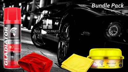 Picture of Gladiator Dashboard Polish (Strawberry) And Carnauba Car Wax With 2 Microfiber Cloths - Bundle Pack