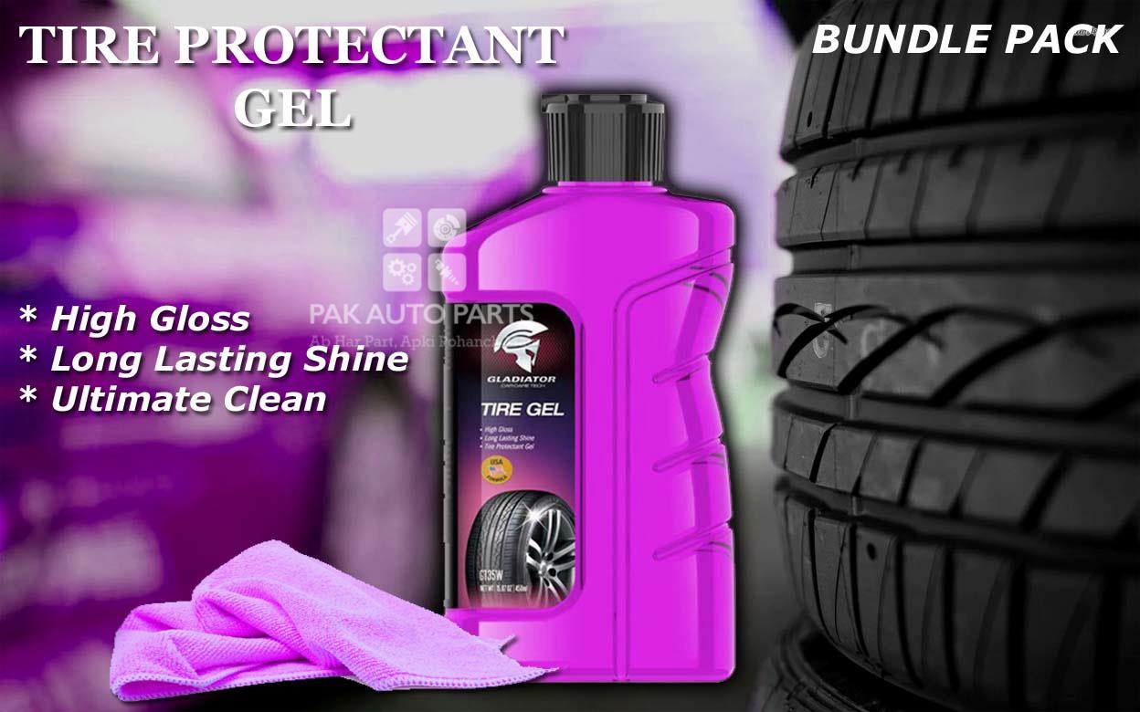 Gladiator Tire Gel With Microfiber Cleaning Cloth Bundle Pack