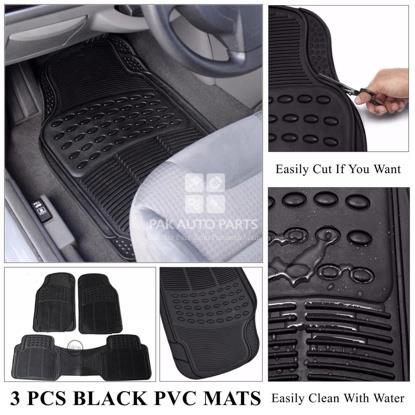 Picture of PVC Plastic Car Mats - 3pcs - Black