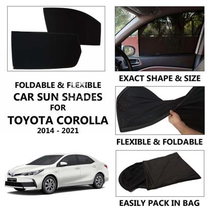Picture of FoldabFoldable & Flexible Car Sunshades For Toyota Corolla 2014 - 2022 - Dark Black - High Quality Jersy Clothle & Flexible Car Sunshades For Toyota Corolla 2009 - 2013 - Dark Black - High Quality Jersy Cloth - copy