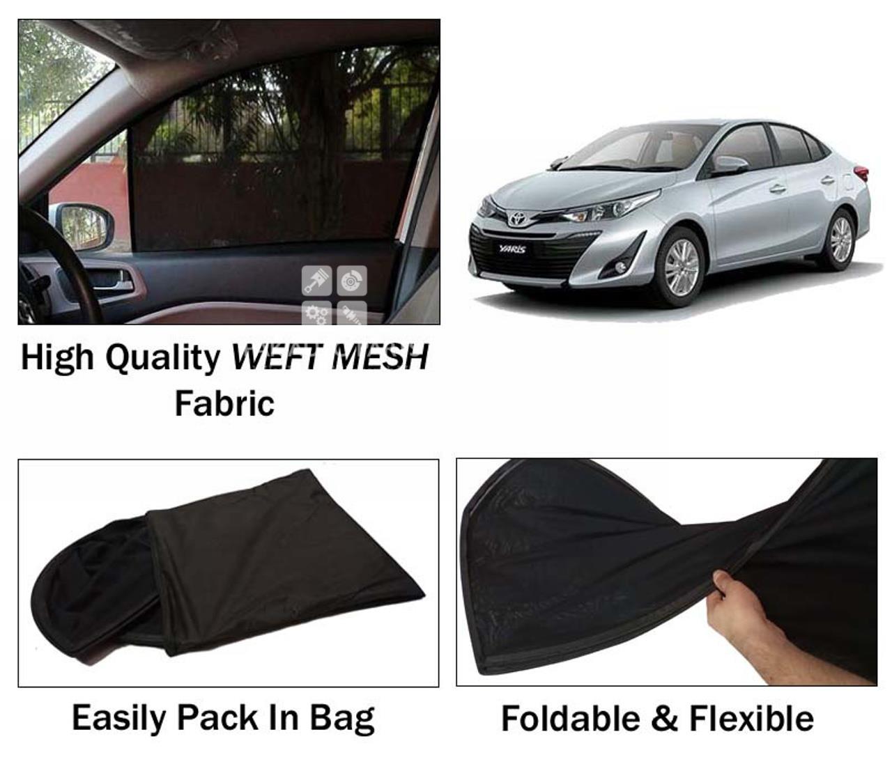 Toyota Yaris Sun Shades High Quality Weft Mesh Fabric Foldable