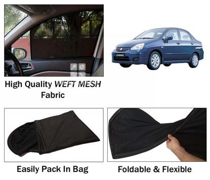 Picture of Suzuki Liana Sun Shades | High Quality Weft Mesh Fabric | Foldable | Dark Black | Heat Proof | 4pcs Set