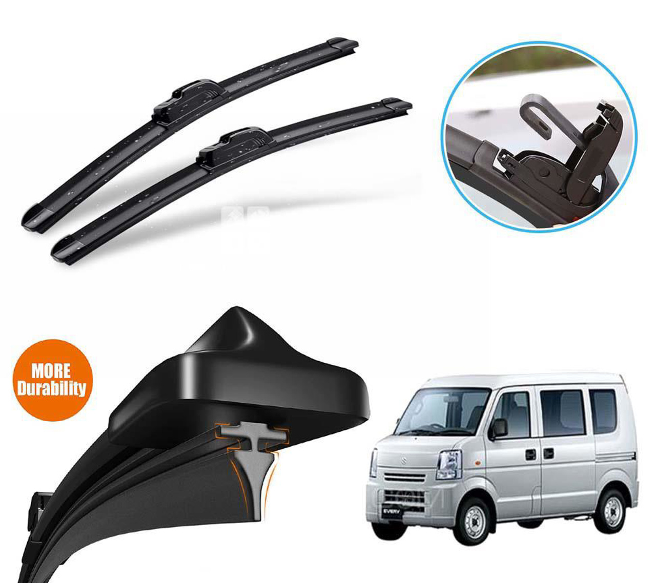 Picture of Suzuki Every Silicone Wiper Blades | Soft Rubber Vipers | High Quality Graphite Coated Rubber | Non Cracking Material