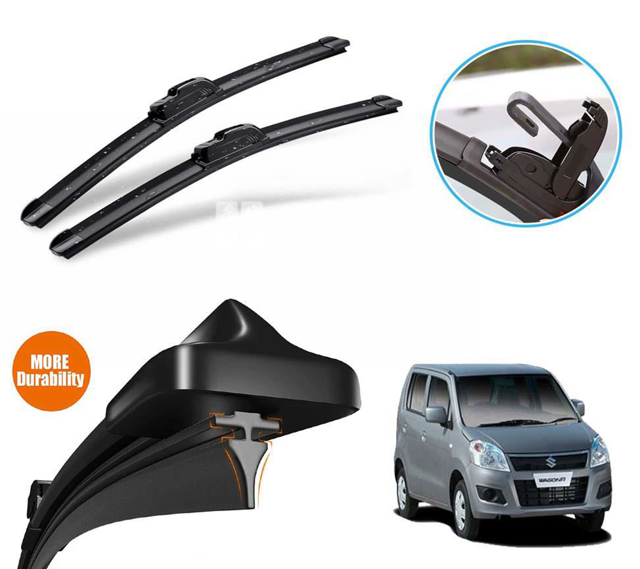 Picture of Suzuki Wagonr Silicone Wiper Blades | Soft Rubber Vipers | High Quality Graphite Coated Rubber | Non Cracking Material
