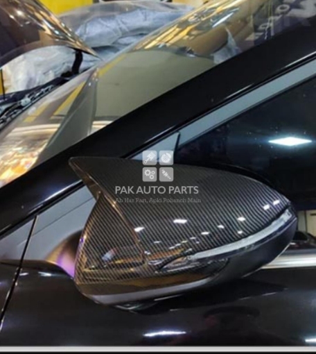 Picture of Hyundai Elantra Batman Style Carbon Fiber Side Mirror Cover Pair