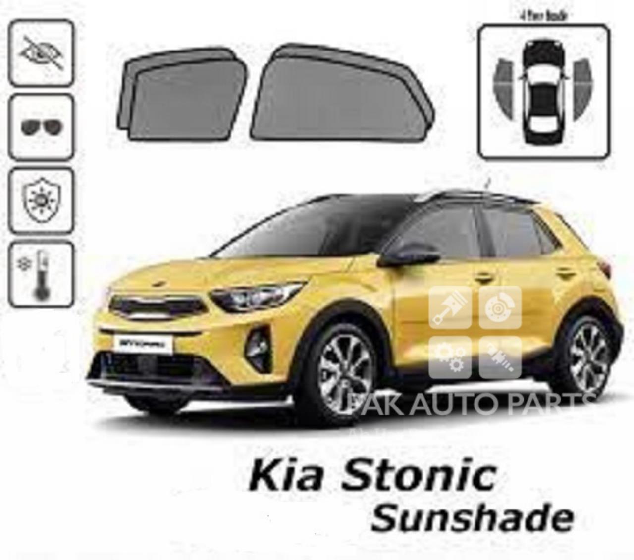 Picture of Kia Stonic Sun Shades Car Windows Curtains 4 pieces, Foldable, Jet Black