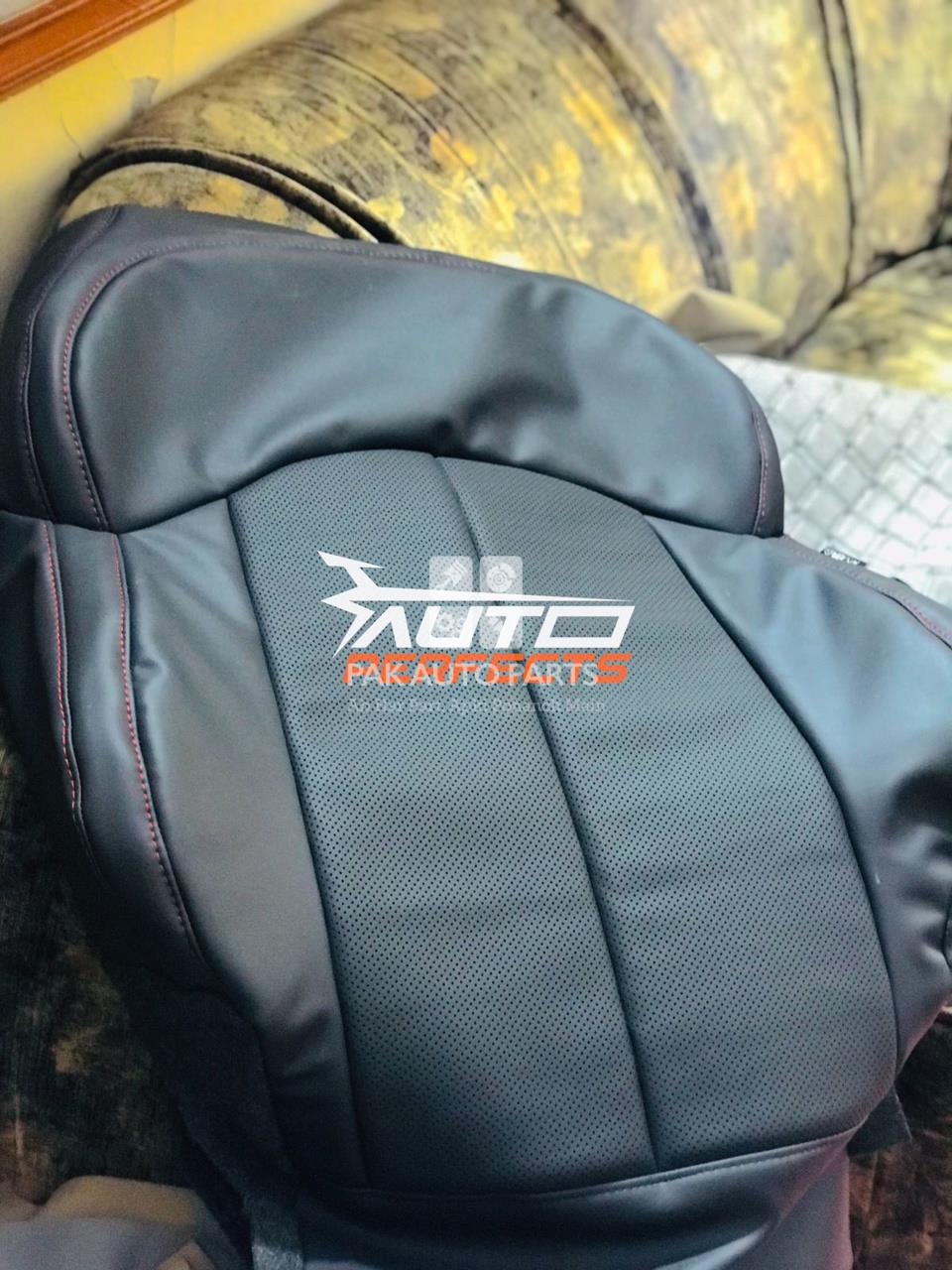 CHANGAN OSHAN X7 Japanese leather seat covers Black With Red Stitching ...