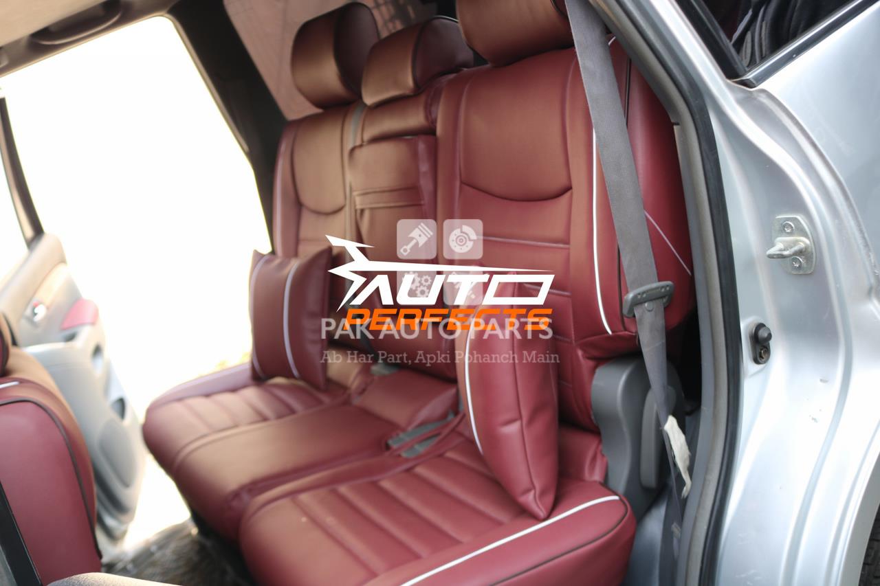 TOYOTA PRADO Customized Mehroon Japanese Leather Seat CoversPakAutoParts