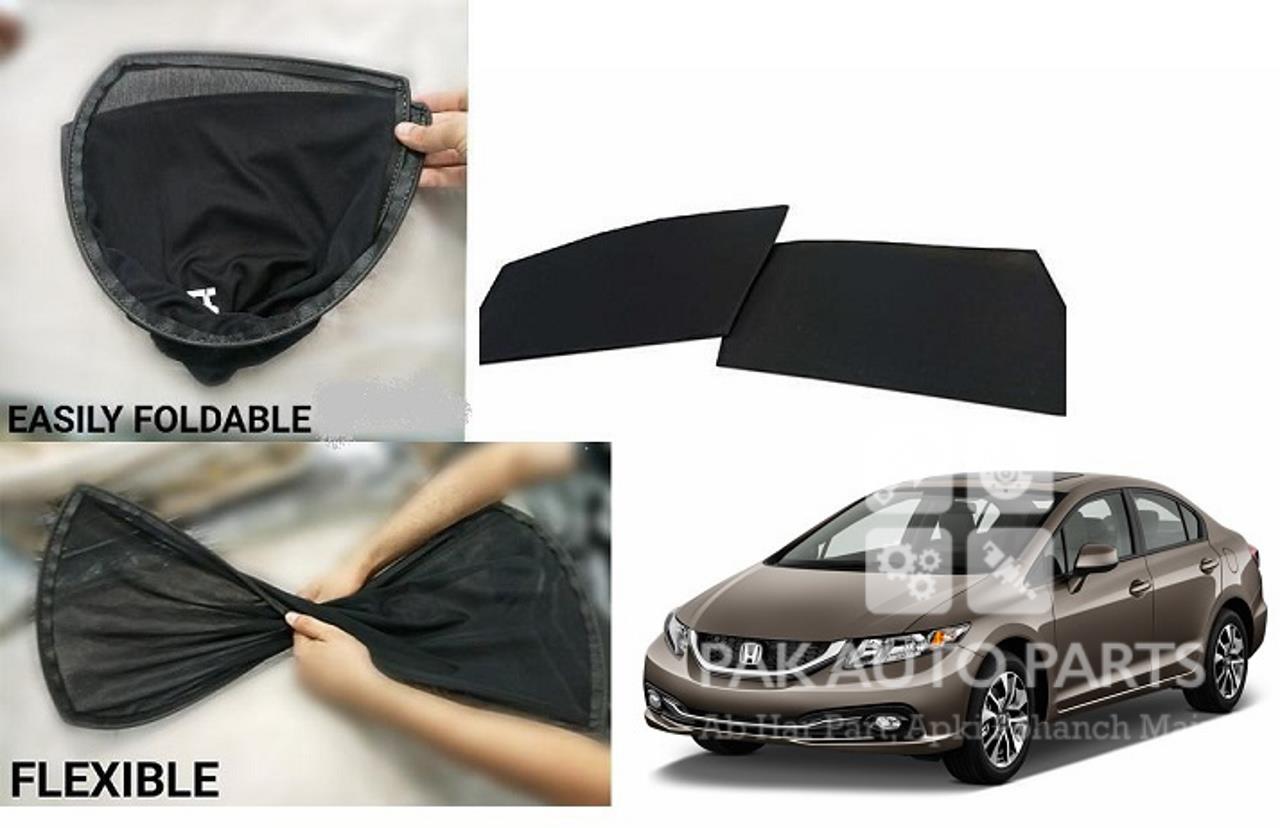 Picture of Honda Civic 2013 (Re-Birth) Foldable Sun Shades 4Pcs Set | Jersey material | Heat Proof | Dark Black