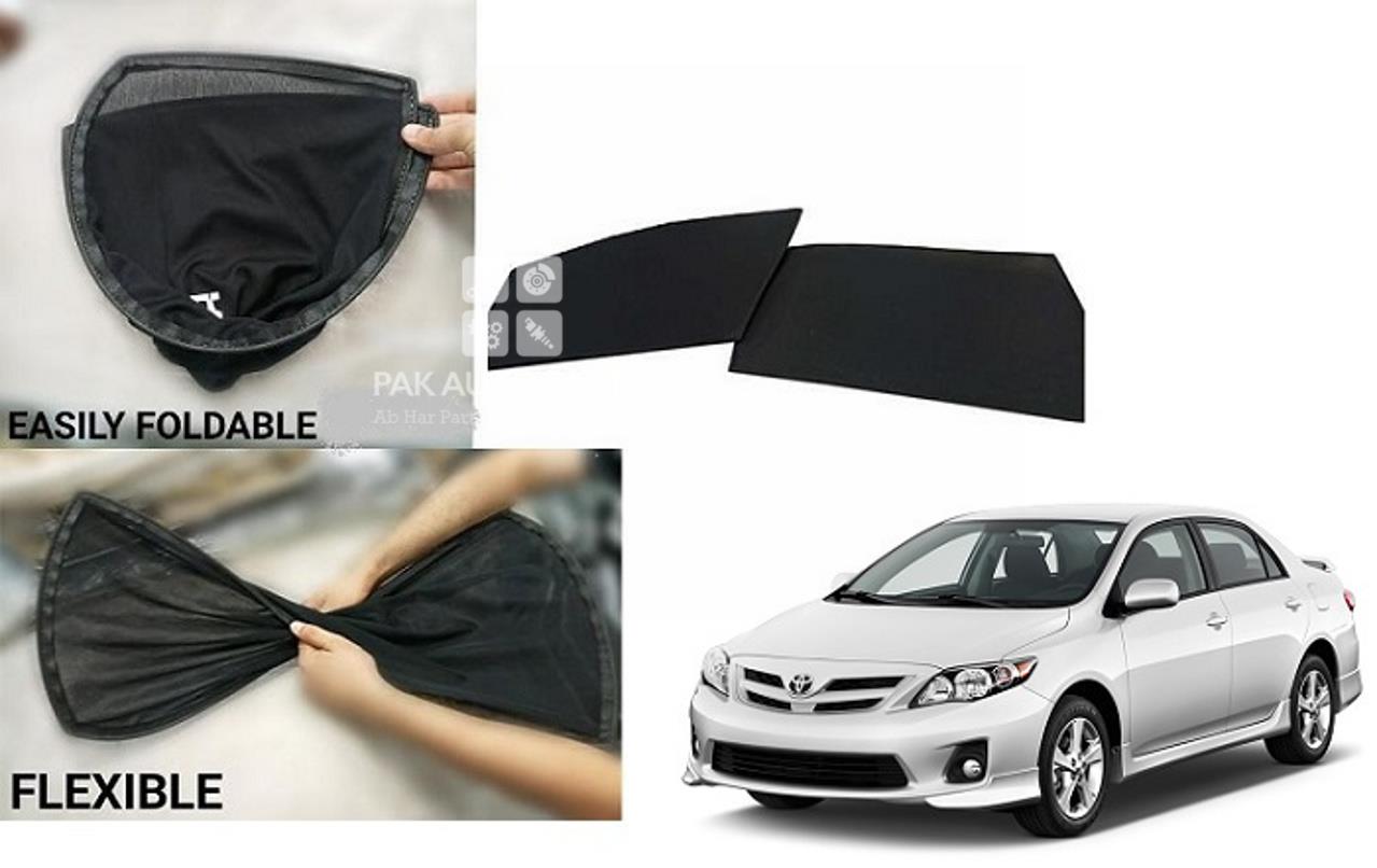 Picture of Toyota Corolla 2009-2013 Foldable Sun Shades 4Pcs Set | Jersey material | Heat Proof | Dark Black