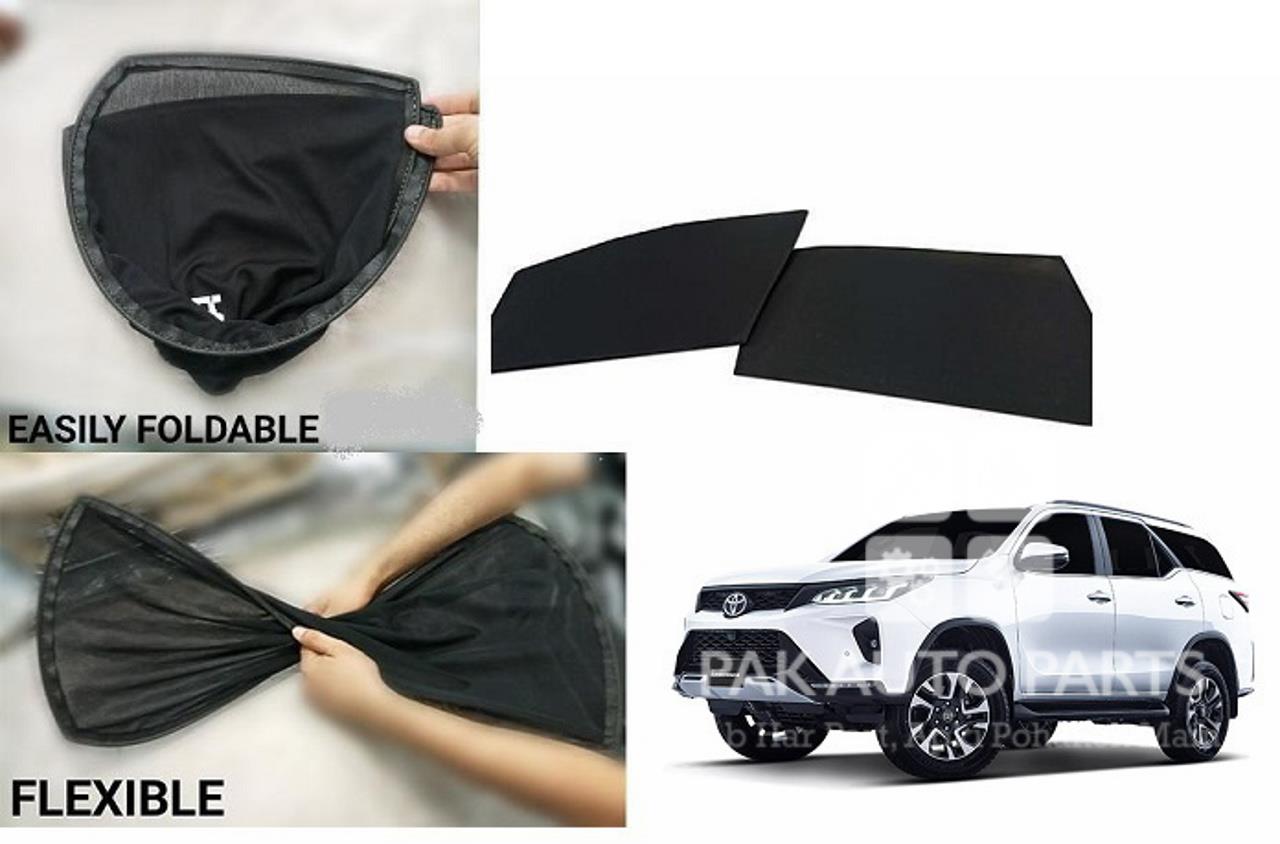 Picture of New Toyota Fortuner 2015-2023 Foldable Sun Shades 4Pcs Set | Jersey material | Heat Proof | Dark Black
