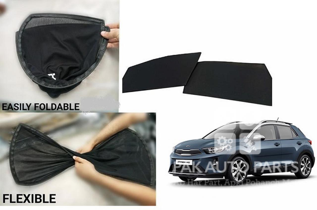 Picture of Kia Stonic Foldable Sun Shades 4Pcs Set | Jersey material | Heat Proof | Dark Black