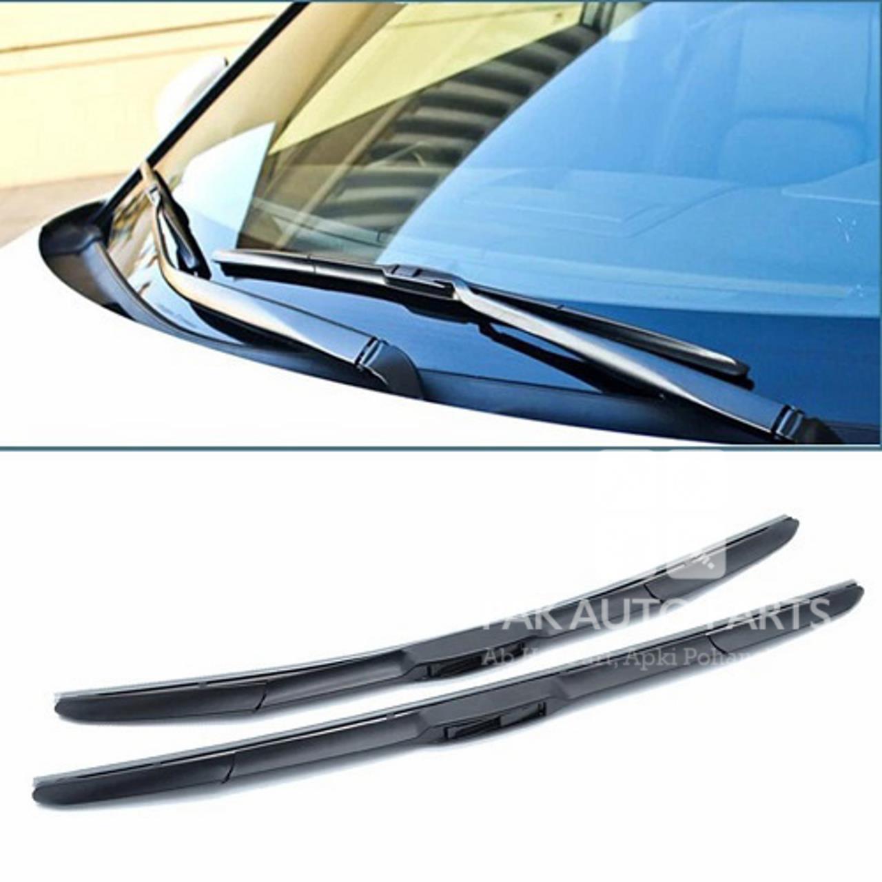 Picture of Honda Civic 2016-2021 | Hybrid Wiper Blades | Non-Scratch able | Black Lead Coated Rubber.
