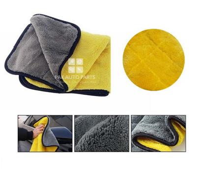 Picture of New Design Microfiber Cleaning Cloth / Towel – Gray and Yellow (850 GSM 40*40 ) Multi-Purposes.