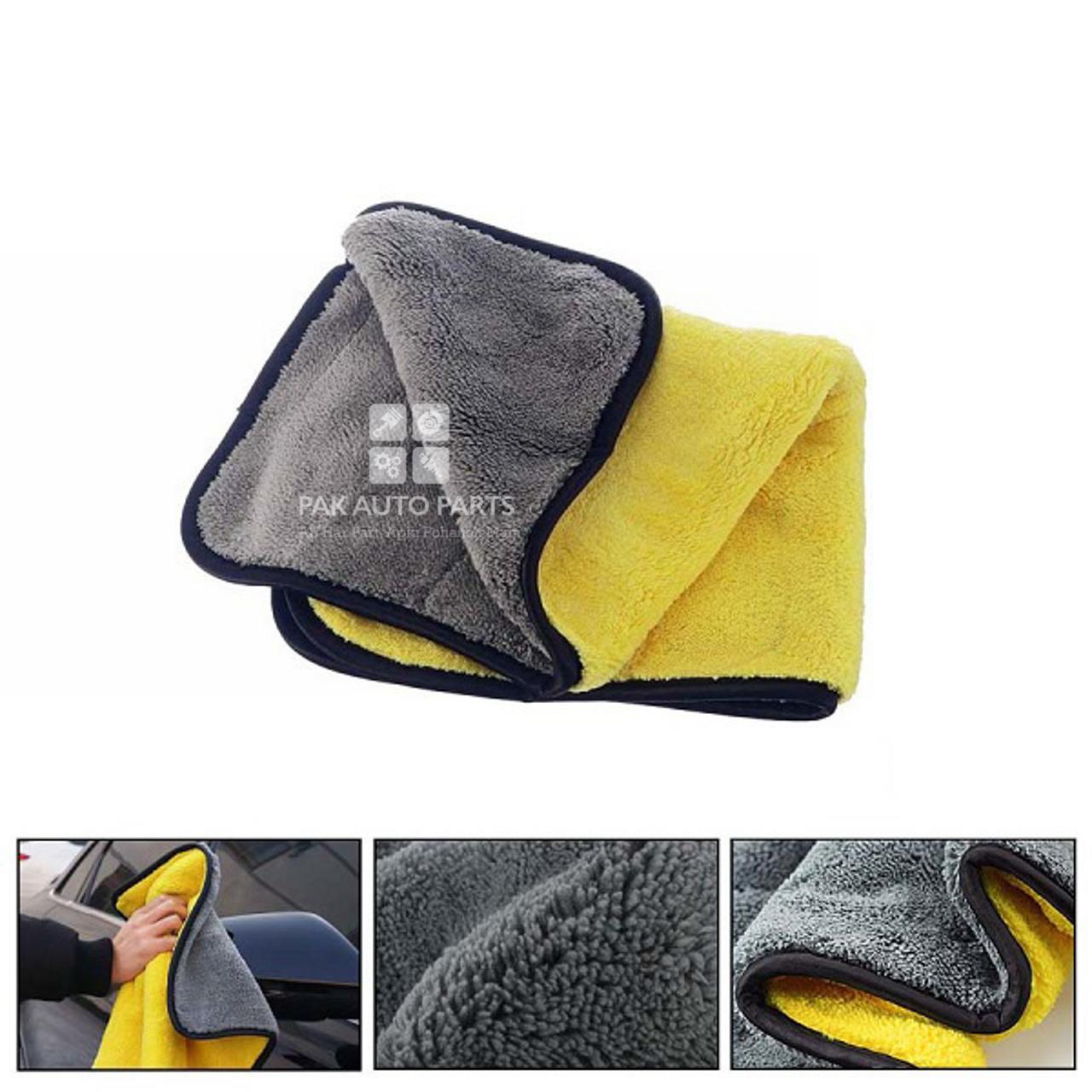 Picture of Microfiber Cleaning Cloth / Towel – Gray and Yellow Multi-Purposes.