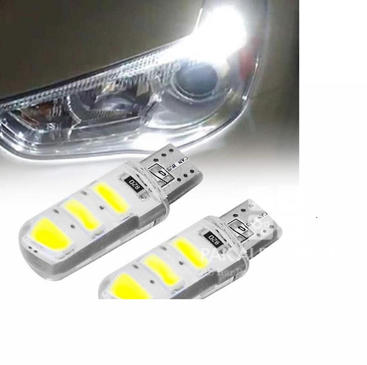 Picture of Parking LED Bulb (Flashing) For Bike, Cars & 4X4 | 12V 2 PCs Set | Silicone Gel Covering On Bulb | White Color