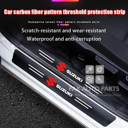 Picture of 4Pcs Car Door Sill (Suzuki) Carbon Fiber Stickers Water Proof & Dust Proof