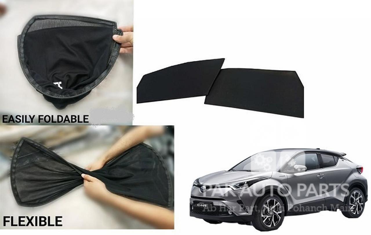 Picture of Toyota C-HR Foldable Sun Shades 4Pcs Set | Jersey material | Heat Proof | Dark Black
