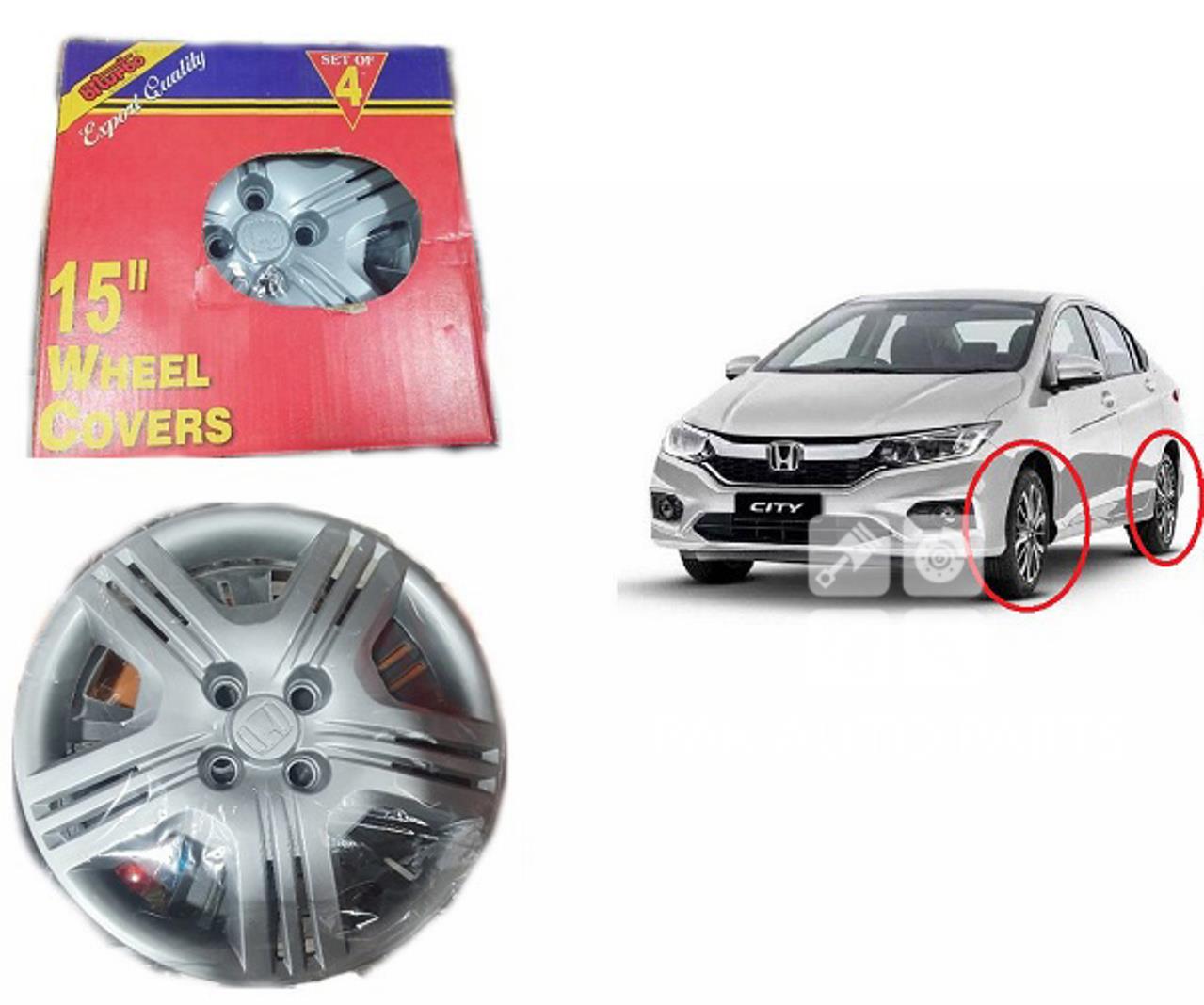 Picture of Honda City 2009-2021 "15 Inches" Wheel Cover | Genuine Fitting | Premium Quality | 4Pcs Set | Box Packed.