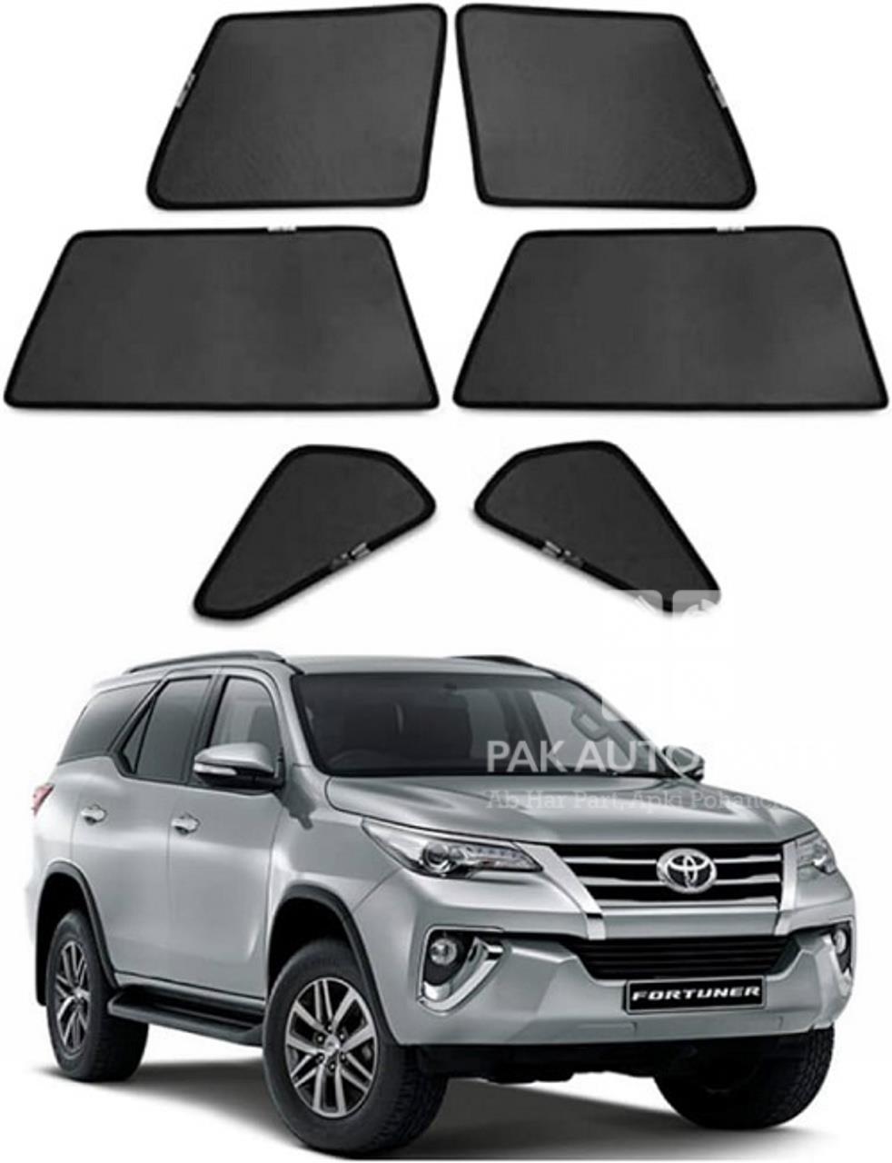 Picture of New Toyota Fortuner 2015-2023 Foldable Sun Shades 7 Pcs Set | Jersey material | Heat Proof | Dark Black
