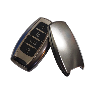 Picture of Haval H6 Jolion TPU Key Fob Cover Case, Silver Metal-like | Model 2022-24