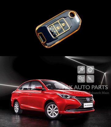 Picture of Changan Alsvin TPU Key Cover Remote Case Protector, Black n Gold