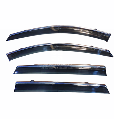 Picture of DFSK Glory 580 Pro Door Visors Air Press With Chrome, Set of 4 Pcs | Dark Smoke