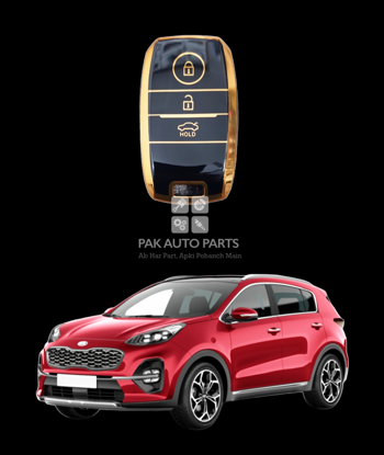 Picture of Kia Sportage TPU Key Cover Remote Case Protector, Black n Gold | Model 2019~