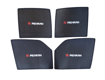 Picture of Suzuki Mehran Window shades with logo, Set of 4 Pcs - Black | Model 1989-2019