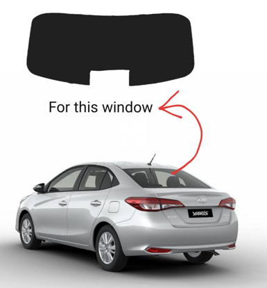 Picture of Toyota Yaris Rear Screen Sun Shade Curtain, Black | Model 2020~