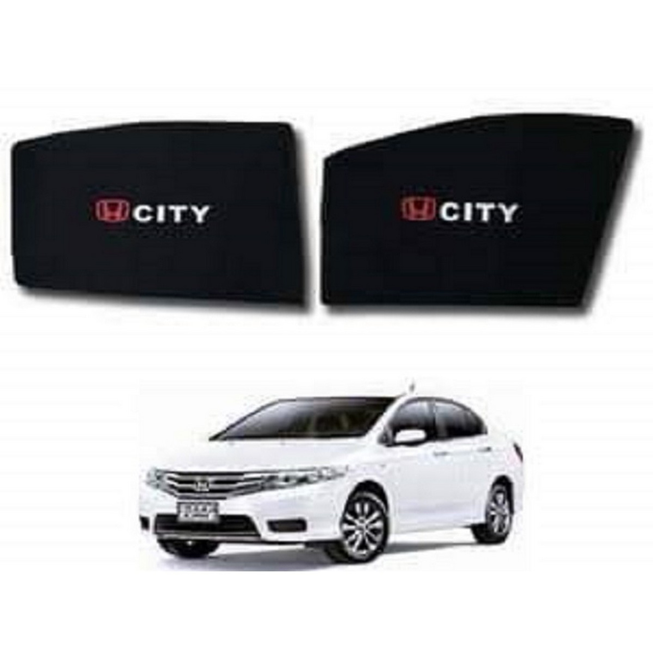 Picture of Honda City 2009-2021 Window Sun Shades Set of 4 Pcs, Black