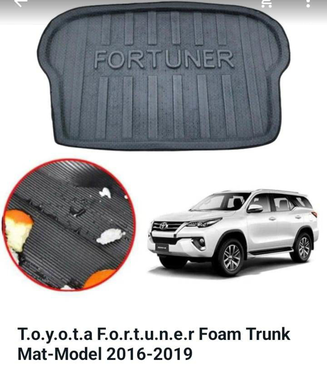 Picture of Toyota Fortuner Trunk Mat, Tray Type | Model 2016-19