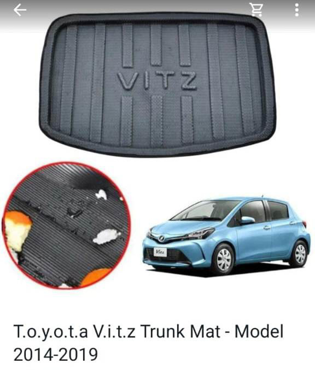 Picture of Toyota Vitz Trunk Mat, Tray Type | Model 2014-19