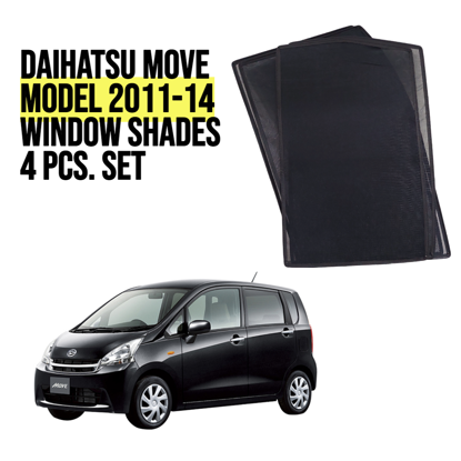 Picture of Daihatsu Move 2011-14 Sun Shades Window Curtains Set of 4 Pcs, Black